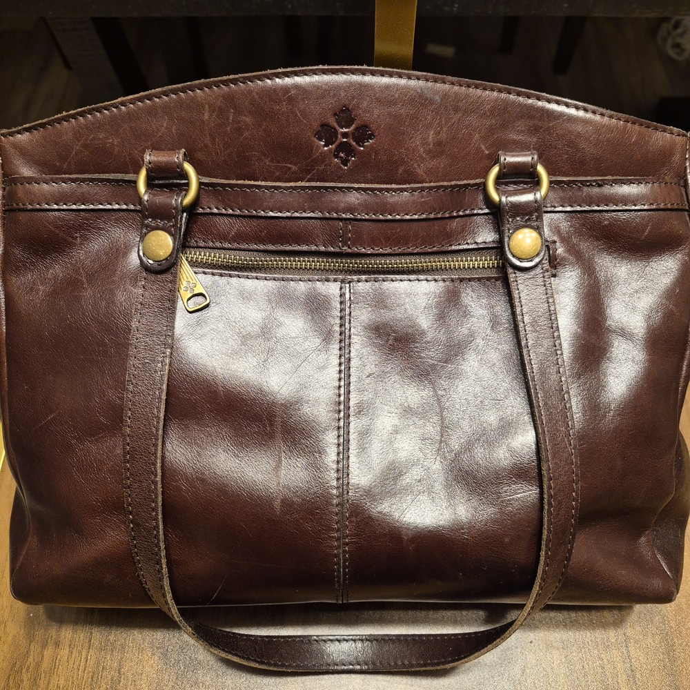 Patricia Nash Dark Brown Leather Messenger Bag